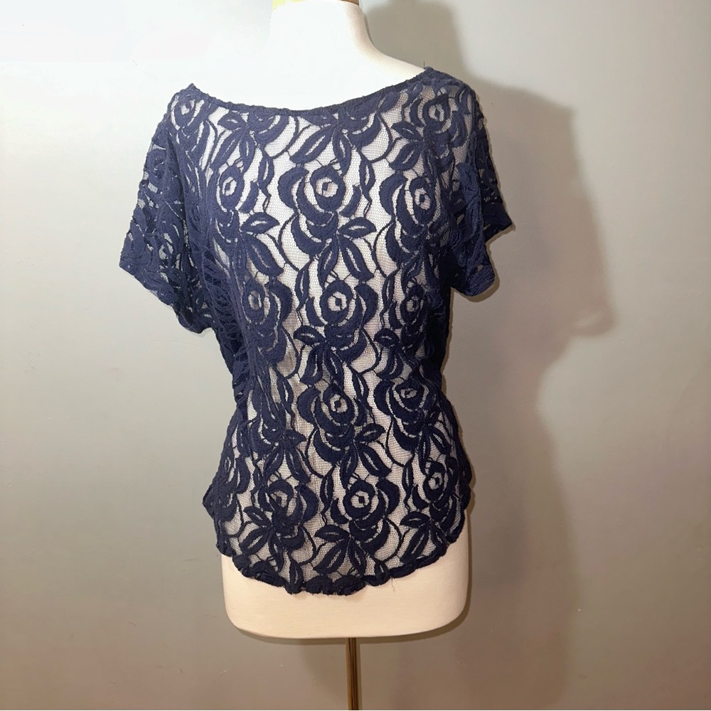 Lane Bryant Lace Top Navy Plus Size 18/20
